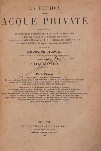 LA TEORICA DELLE ACQUE PRIVATE.