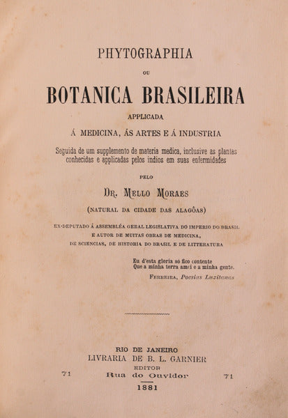 PHYTOGRAPHIA OU BOTANICA BRASILEIRA.