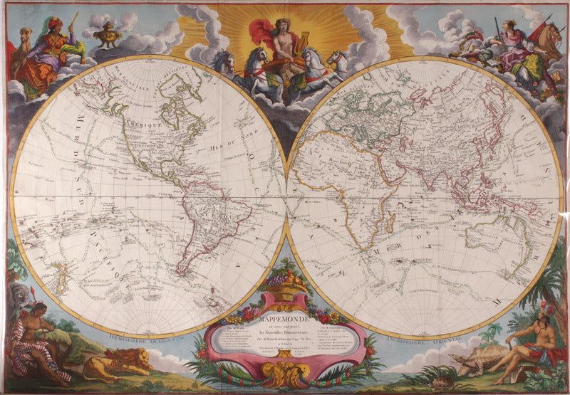 MAPPEMONDE ou sont remarquÃ©s les Nouvelles DÃ©couvertes.