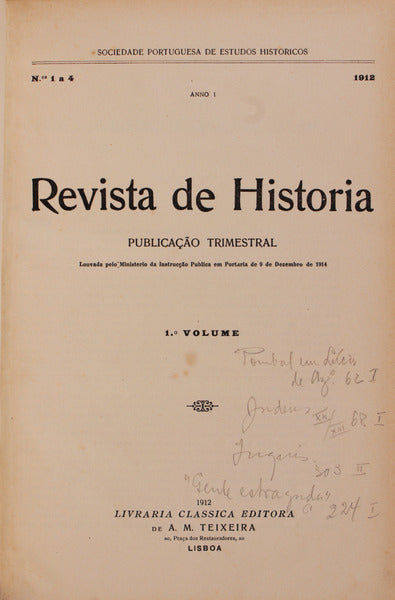 REVISTA DE HISTORIA. Primeiros Dois Anos.
