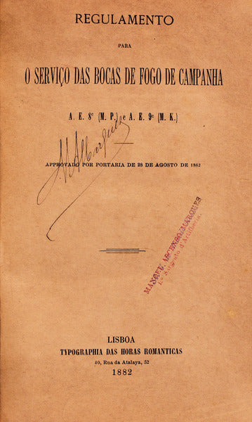 REGULAMENTO PARA O SERVIÃ‡O DAS BOCAS DE FOGO DE CAMPANHA.