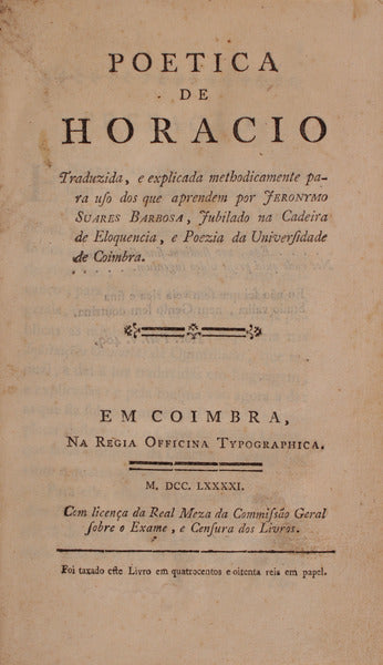POETICA DE HORACIO.