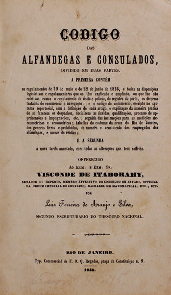 CODIGO DAS ALFANDEGAS E CONSULADOS.