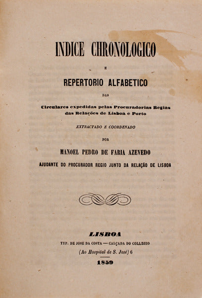 INDICE CHRONOLOGICO E REPERTORIO ALFABETICO.
