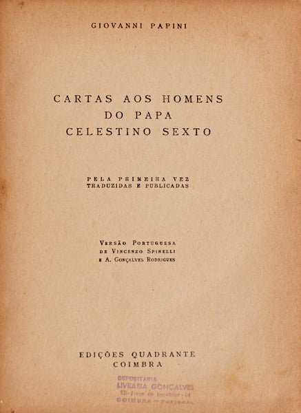 CARTAS AOS HOMENS DO PAPA CELESTINO VI.