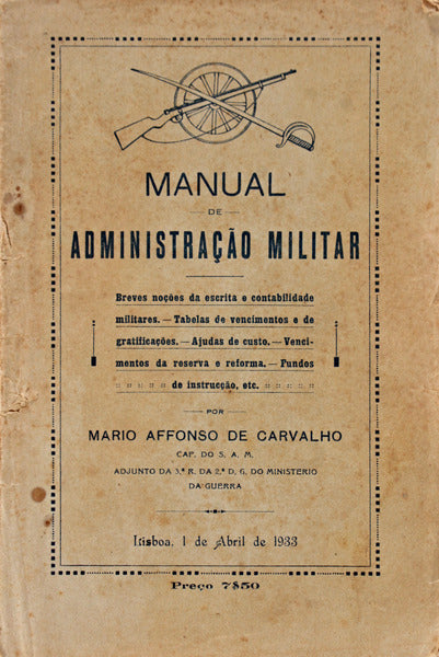 MANUAL DE ADMINISTRAÃ‡ÃƒO MILITAR.