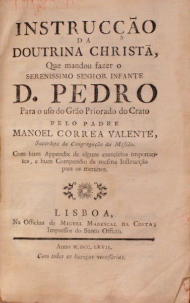 INSTRUÃ‡ÃƒO DA DOUTRINA CHRISTÃƒ.