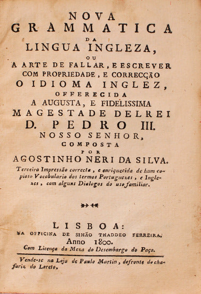 NOVA GRAMMATICA DA LINGUA INGLEZA.