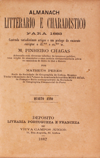 ALMANACH LITTERARIO E CHARADISTICO PARA 1883.