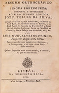 RESUMO ORTHOGRÃFICO DA LINGUA PORTUGUEZA.