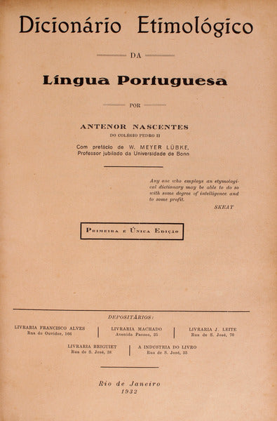DICIONÃRIO ETIMOLÃ“GICO DA LÃNGUA PORTUGUESA.