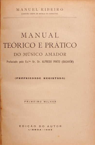 MANUAL TEÃ“RICO E PRÃTICO DO MÃšSICO AMADOR.