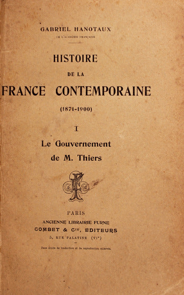 HISTOIRE DE LA FRANCE CONTEMPORAINE.