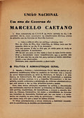 UNIÃƒO NACIONAL. Um Ano de Governo de Marcello Caetano.
