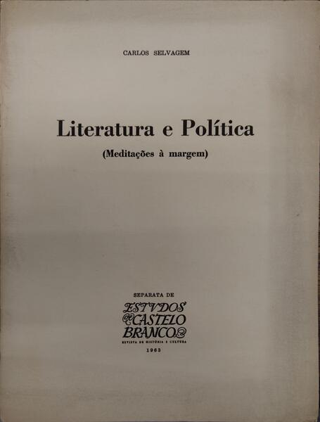 LITERATURA E POLÃTICA (MEDITAÃ‡ÃƒO Ã€ MARGEM).