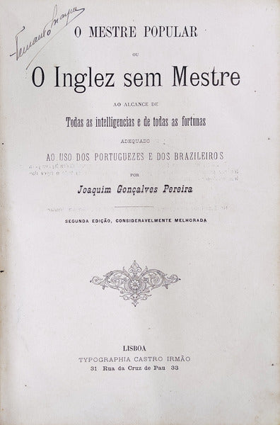 O MESTRE POPULAR OU O INGLEZ SEM MESTRE. [2.Âª EDIÃ‡ÃƒO]