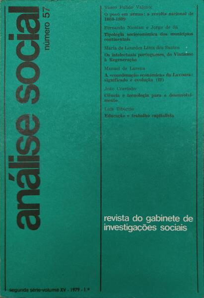 ANÃLISE SOCIAL, REVISTA DO GABINETE DE INVESTIGAÃ‡Ã•ES SOCIAIS, N.Âº 057, 1979.