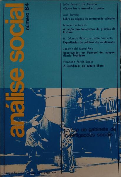 ANÃLISE SOCIAL, REVISTA DO GABINETE DE INVESTIGAÃ‡Ã•ES SOCIAIS, N.Âº 064, 1980.