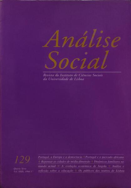 ANÃLISE SOCIAL, REVISTA DO INSTITUTO DE CIÃŠNCIAS SOCIAIS DA UNIVERSIDADE DE LISBOA, N.Âº 129, 1994.