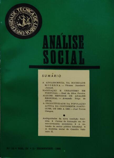 ANÃLISE SOCIAL, REVISTA DO GABINETE DE INVESTIGAÃ‡Ã•ES SOCIAIS, N.Âº 014, 1966.