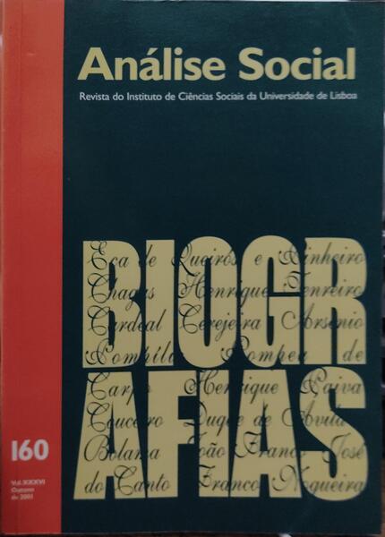 ANÃLISE SOCIAL, REVISTA DO INSTITUTO DE CIÃŠNCIAS SOCIAIS DA UNIVERSIDADE DE LISBOA, N.Âº 160, 2001.