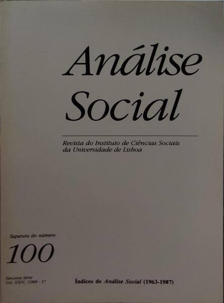 ÃNDICES DE 'ANÃLISE SOCIAL' (1963-1987).