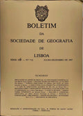 BOLETIM DA SOCIEDADE DE GEOGRAFIA DE LISBOA, N.Âº 7-12, JULHO-DEZEMBRO 1987.
