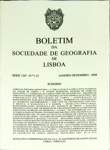 BOLETIM DA SOCIEDADE DE GEOGRAFIA DE LISBOA, N.Âº 1-12, JANEIRO-DEZEMBRO 2008.
