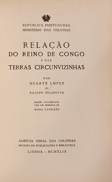 RELAÃ‡ÃƒO DO REINO DE CONGO E DAS TERRAS CIRCUNVIZINHAS.