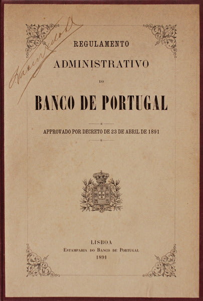 REGULAMENTO ADMINISTRATIVO DO BANCO DE PORTUGAL.