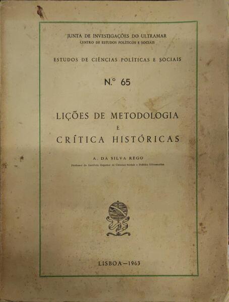 LIÃ‡Ã•ES DE METODOLOGIA E CRÃTICA HISTÃ“RICAS.