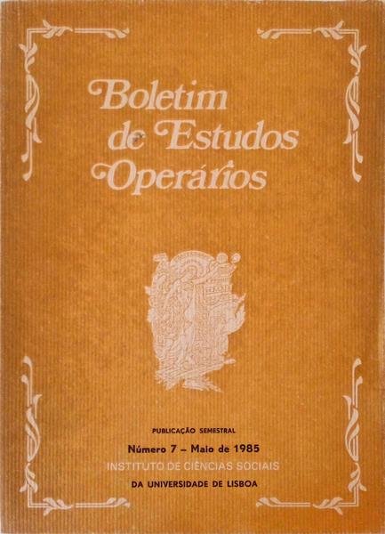 BOLETIM DE ESTUDOS OPERÃRIOS.