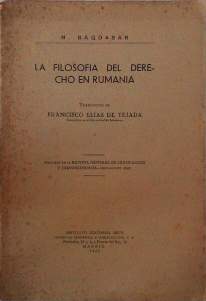 LA FILOSOFIA DEL DERECHO EN RUMANIA.