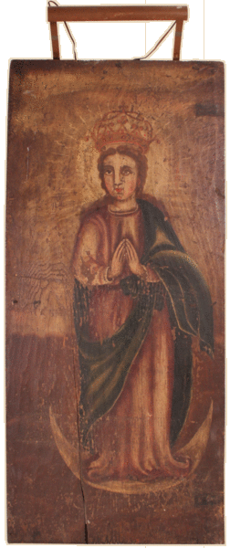 RETABLE OR ALTAR PIECE - HOLY VIRGIN WITH A CROWN - 17/18th Century.