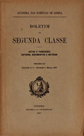 BOLETIM DA SEGUNDA CLASSE, ACTAS E PARECERES, ESTUDOS, DOCUMENTOS E NOTICIAS.