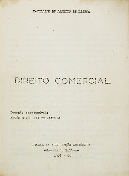 DIREITO COMERCIAL. [LIVRO I].