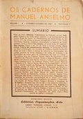 OS CADERNOS DE MANUEL ANSELMO, VOLUME I, FASCÃCULO V, SETEMBRO-OUTUBRO 1960.