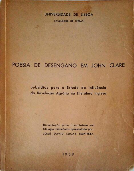 POESIA DE DESENGANO EM JOHN CLARE.