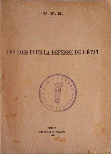 LES LOIS POUR LA DÃ‰FENSE DE L'ETAT.