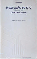 DISSERTAÃ‡ÃƒO DE 1770, CARTA A MARCUS HERZ.