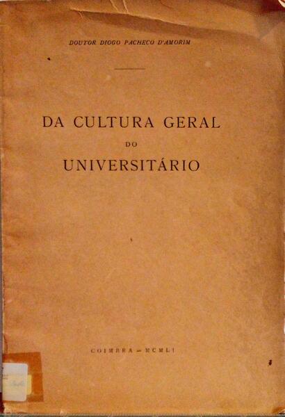 DA CULTURA GERAL DO UNIVERSITÃRIO.
