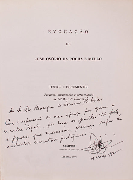 EVOCAÃ‡ÃƒO DE JOSÃ‰ OSÃ“RIO DA ROCHA E MELLO.