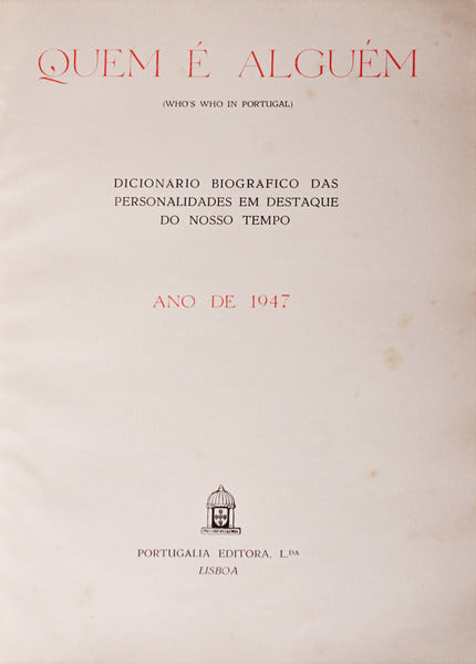 QUEM Ã‰ ALGUÃ‰M. ANO DE 1947.