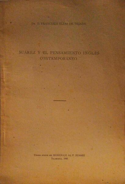 SUAREZ Y EL PENSAMIENTO INGLÃ‰S CONTEMPORÃNEO