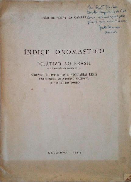 ÃNDICE ONOMÃSTICO RELATIVO AO BRASIL.