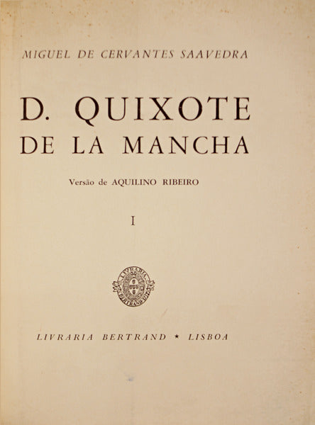 D. QUIXOTE DE LA MANCHA. [ED. 1959 - INCOMPLETO]