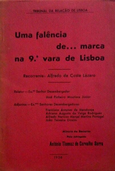UMA FALÃŠNCIA DE... MARCA NA 9.Âª VARA DE LISBOA.