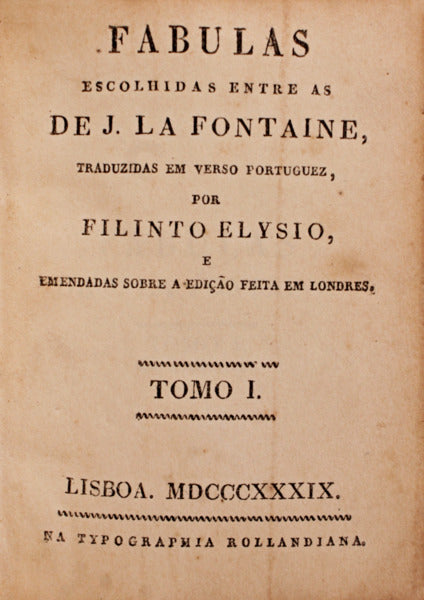 FABULAS ESCOLHIDAS ENTRE AS DE J. LA FONTAINE,