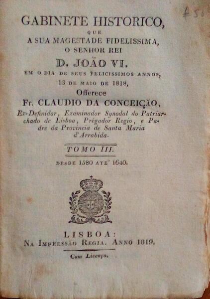 GABINETE HISTORICO. TOMO III.