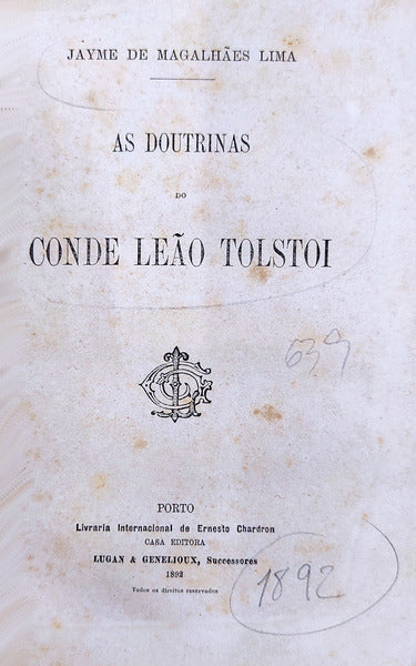 AS DOUTRINAS DO CONDE LEÃƒO TOLSTOI. [ENC.]